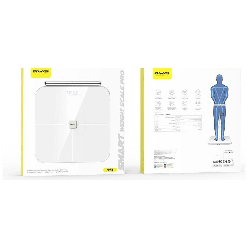 Waga do ciała AWEI SS1 wielofunkcyjna Bluetooth 5.0 500mAh biały - 7