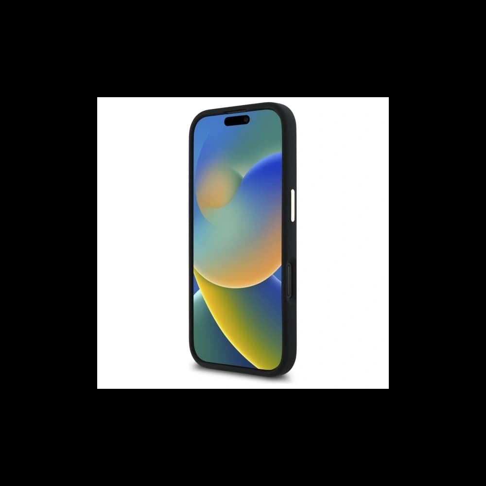 Cumpără Carcasa din silicon pentru Apple iPhone 16 Plus cu logo metalic și cadru negru. - 5