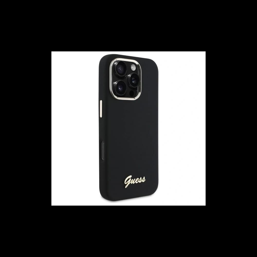 Guess Apple iPhone 16 Pro Max hardcase Silicone Script Metal Logo & Frame black - 4
