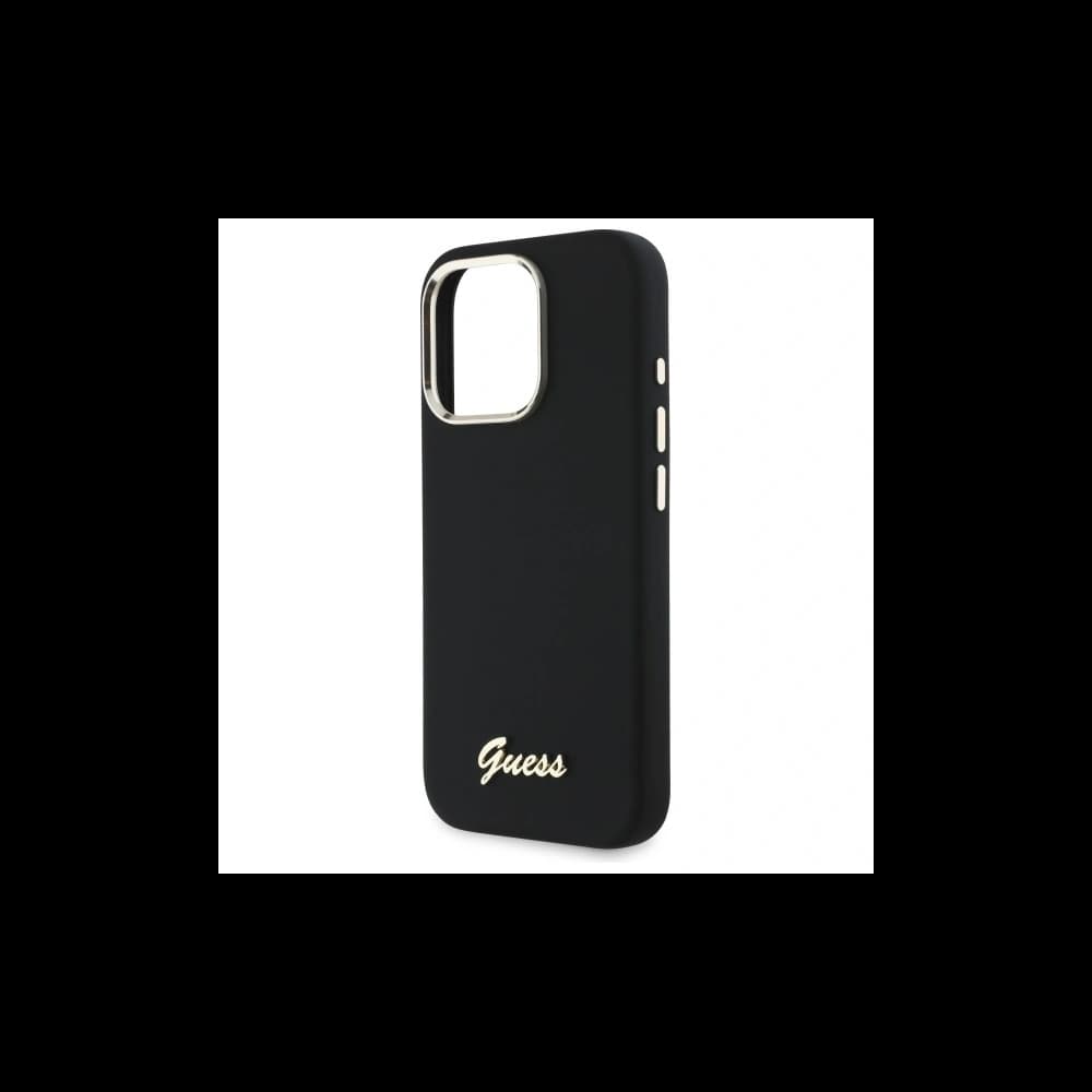 Guess Apple iPhone 16 Pro Max hardcase Silicone Script Metal Logo & Frame black - 6
