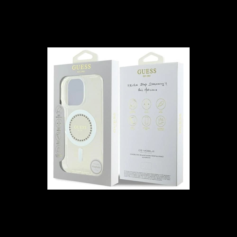 Guess Apple iPhone 16 Pro Max hardcase IML Rhinestones MagSafe white - 8