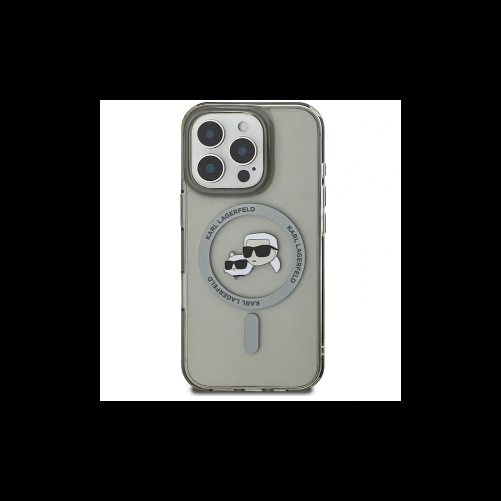 Karl Lagerfeld Apple iPhone 16 Pro hardcase IML Metal Karl&Choupette Head MagSafe negru - 3