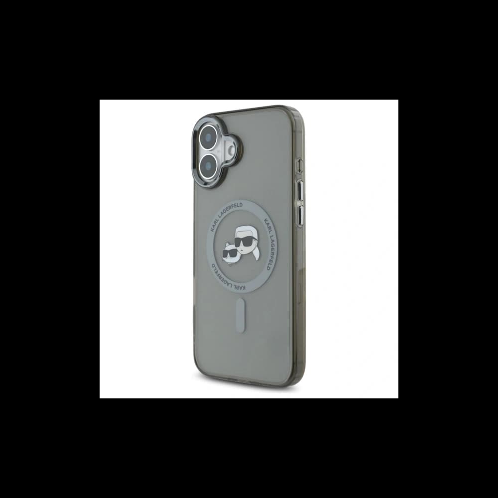 Karl Lagerfeld Apple iPhone 16 Plus hardcase IML Metal Karl&Choupette Head MagSafe negru - 2