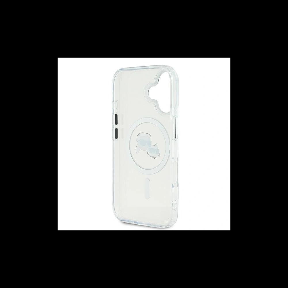 Karl Lagerfeld Apple iPhone 16 tvrdý obal IML Metal Karl&Choupette Head MagSafe bílý - 7