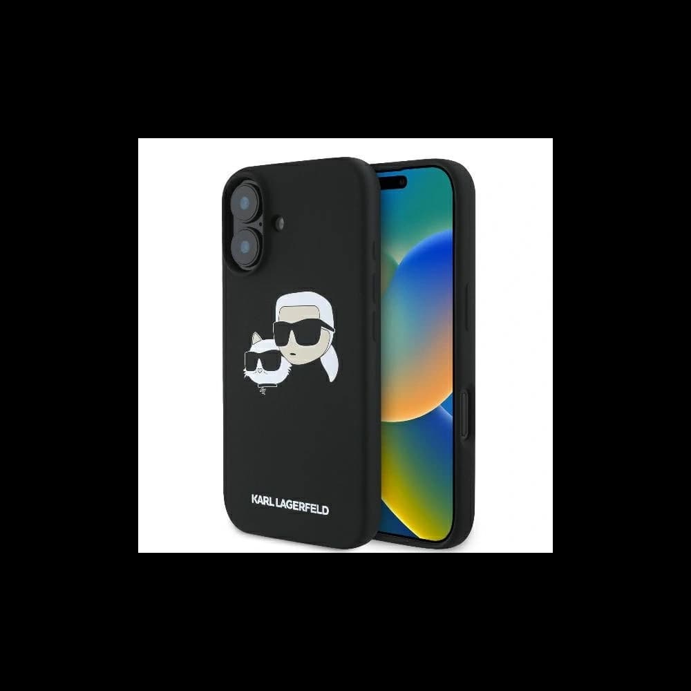 Karl Lagerfeld Apple iPhone 16 hardcase Silicone Double Heads Print MagSafe black