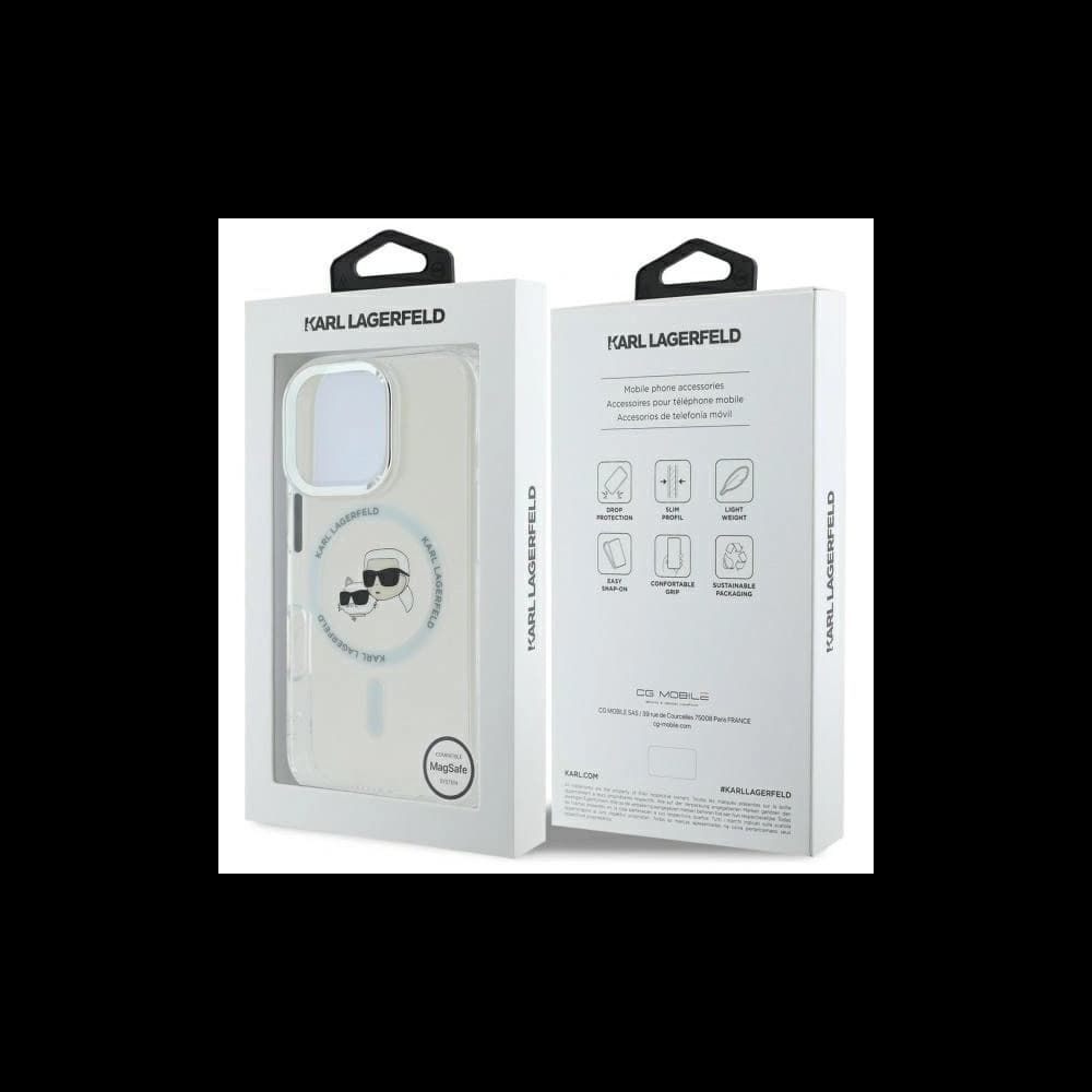 Karl Lagerfeld Apple iPhone 16 Pro Max hardcase IML Metal Karl&Choupette Head MagSafe bílá - 8