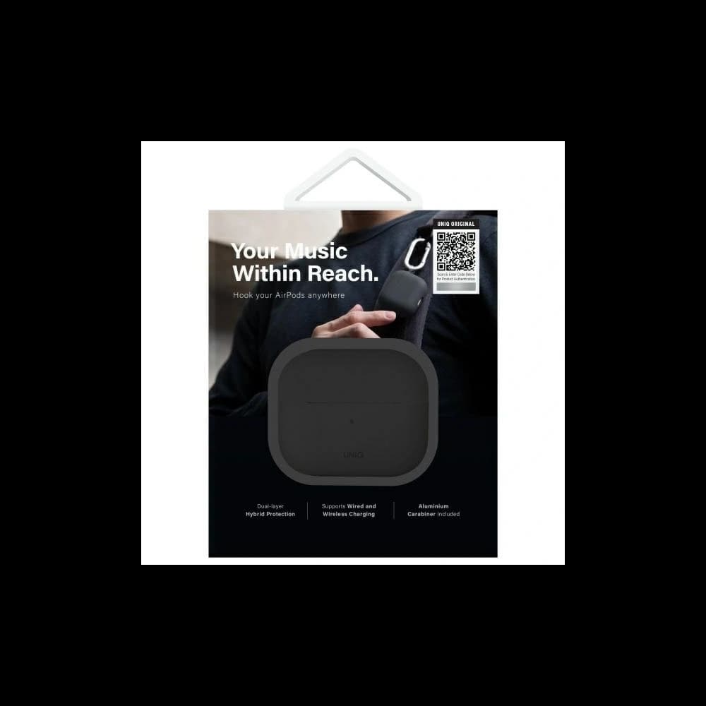 UNIQ Nexo Apple AirPods 4 + Szilikon Fülhallgató Kampók Fekete - 9