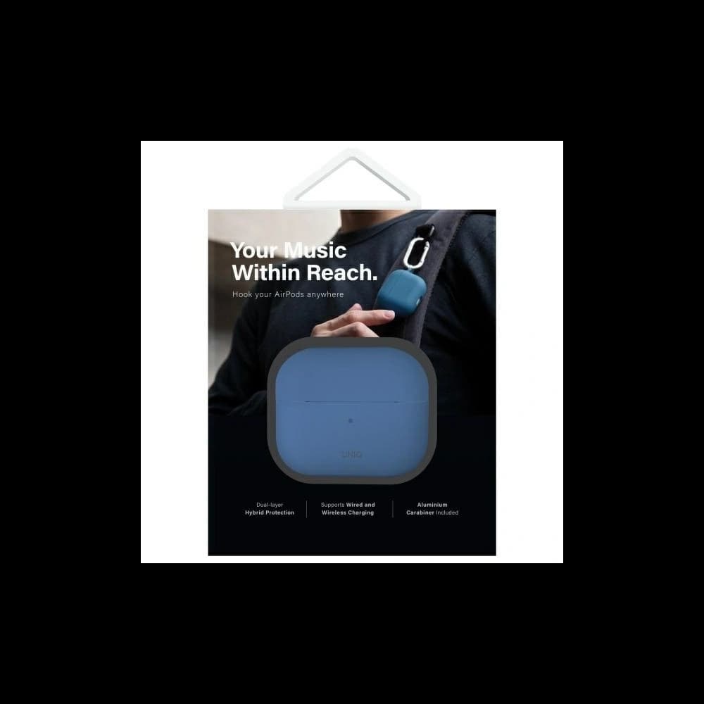 UNIQ Nexo Apple AirPods 4 + Fülhallgató kampók szilikon óceánkék - 9