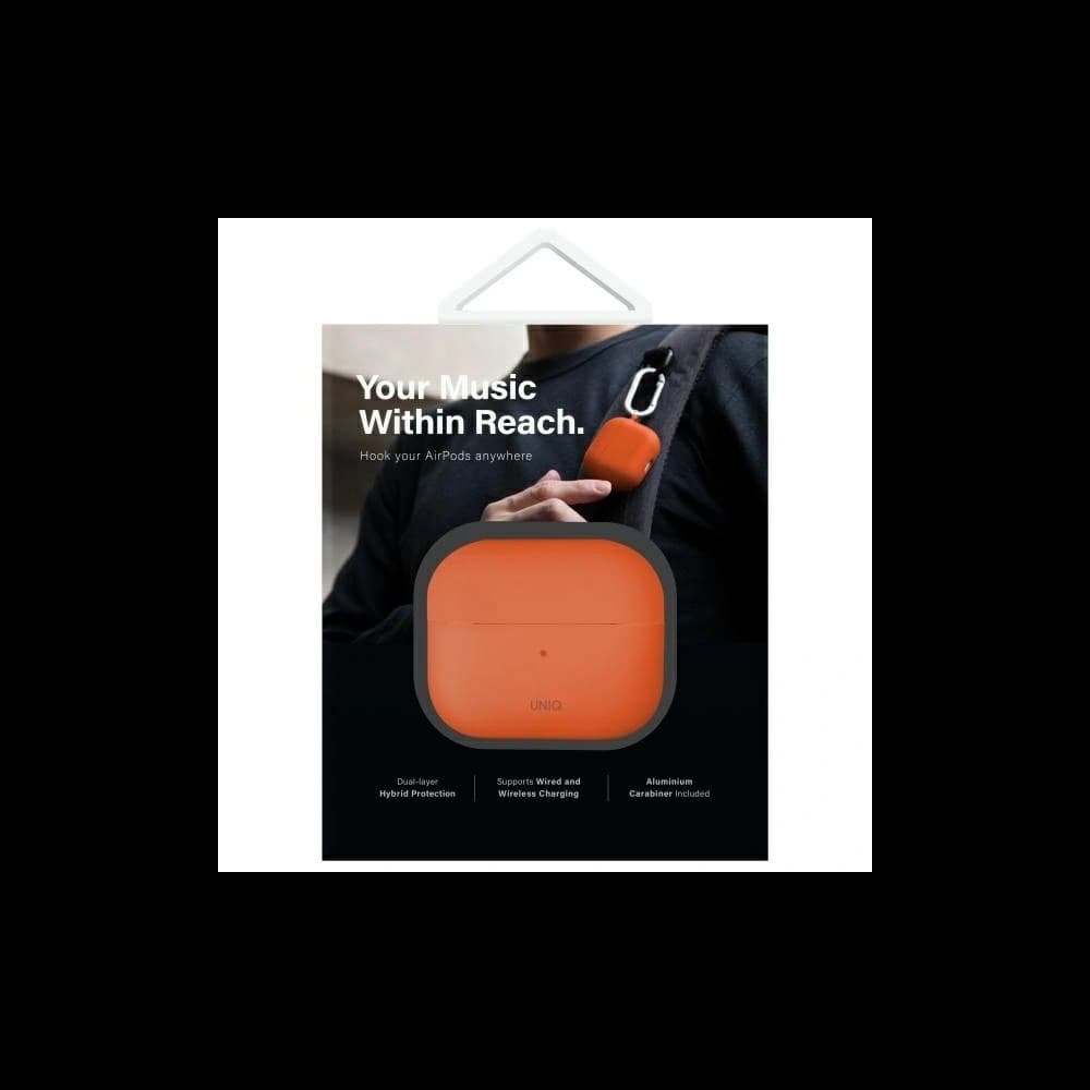 UNIQ Nexo Apple AirPods 4 + Szilikon fülhallgató kampók narancssárga - 9