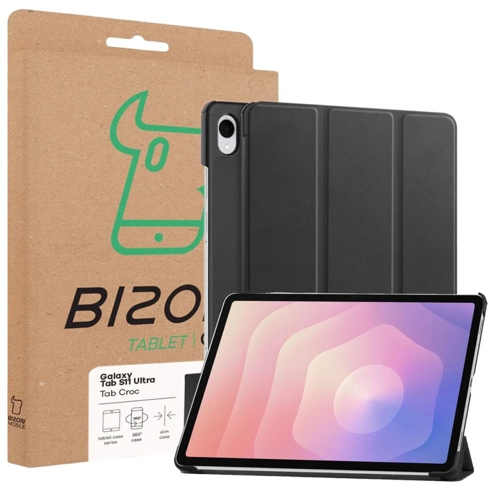 Bizon Case Tab Croc Samsung Galaxy Tab S11 Ultra fekete - 8
