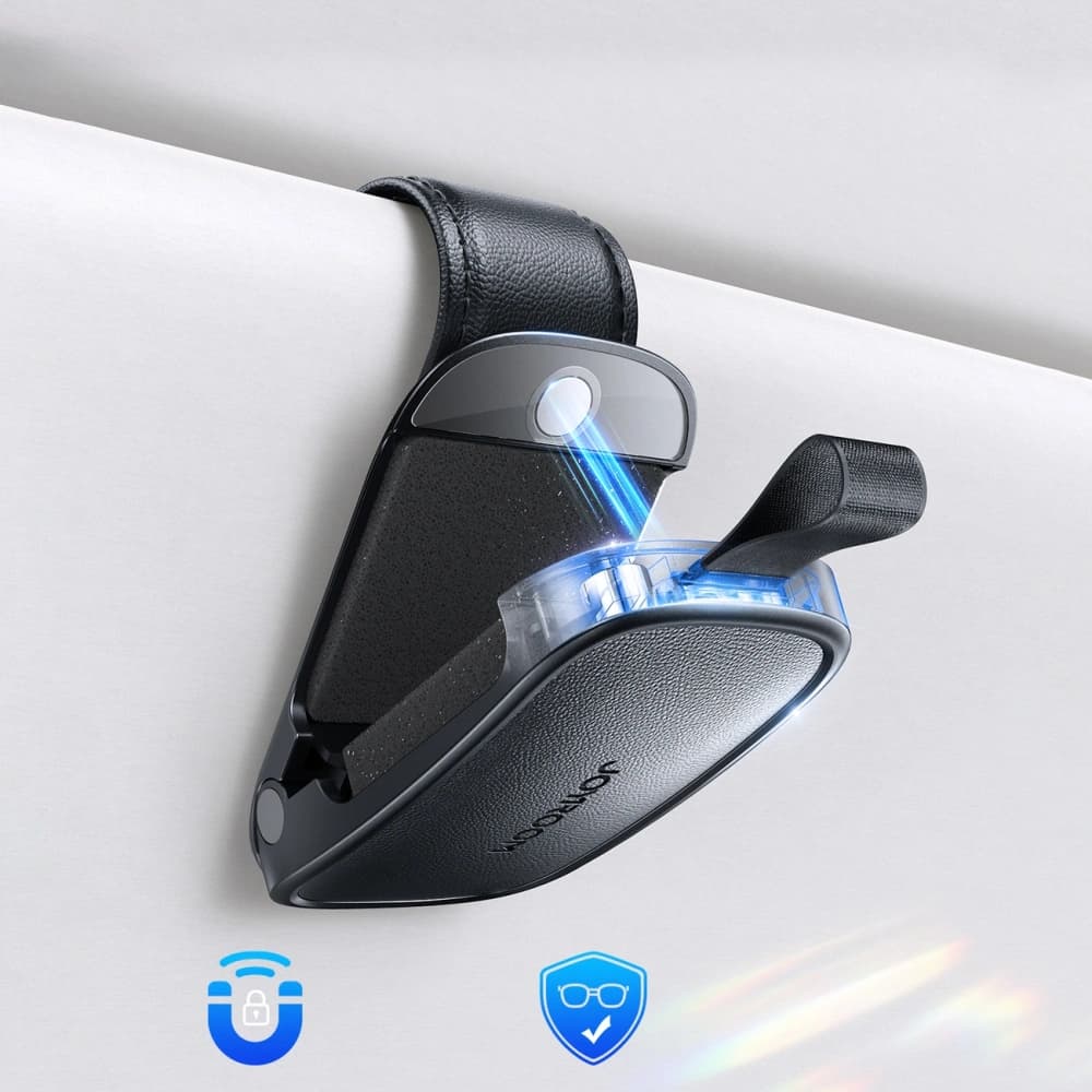 Joyroom JR-ZS511 Glasses Holder for Sun Visor with Magnetic Clip Black - 3