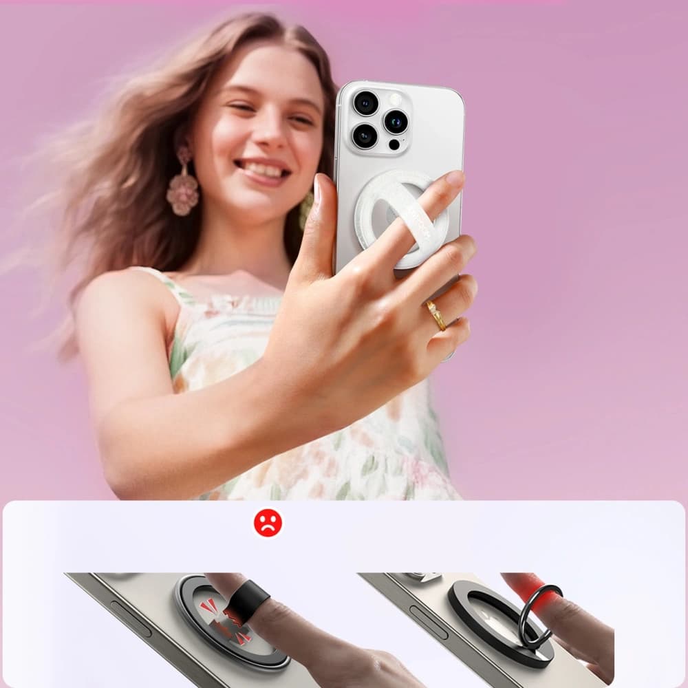 Joyroom JR-ZS500 mágneses gyűrű az ujjakhoz, MagSafe kompatibilis, fehér - 4