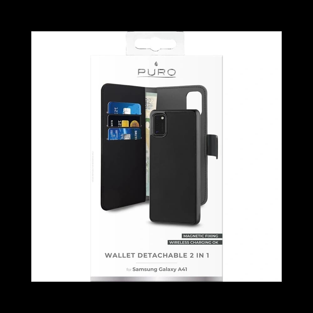 Etui PURO Wallet Detachable 2w1 Samsung Galaxy A41 (černý) - 3