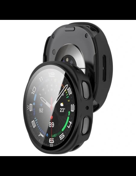 Bizon Case+Glass Uhr Samsung Galaxy Watch 8 40mm matt schwarz