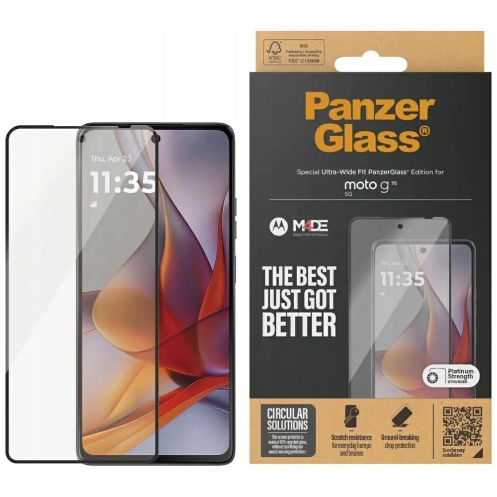 PanzerGlass Motorola Moto G75 5G Screen Protection Ultra-Wide Fit - 3