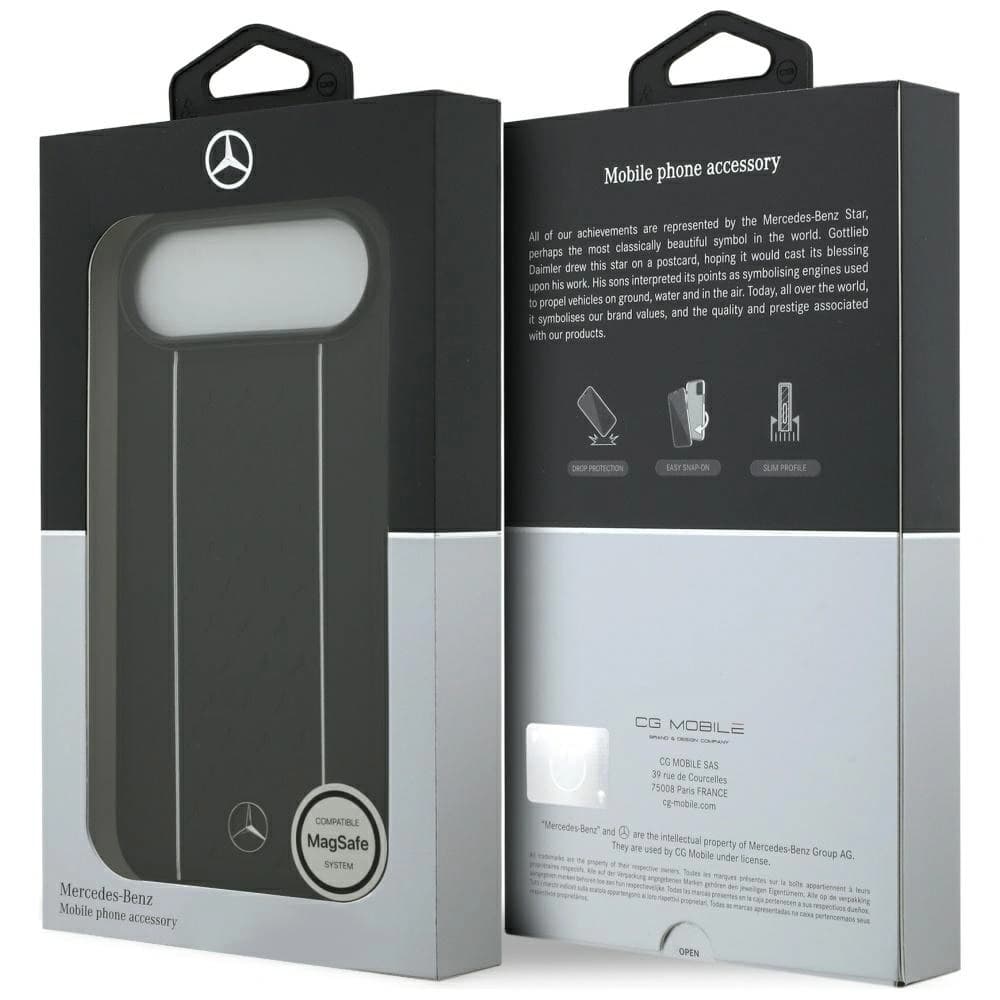 Mercedes Piele Model Stea Dungi MagSafe Apple iPhone Air negru - 8