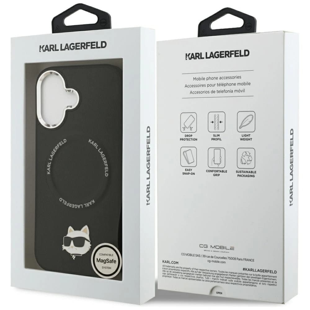 Karl Lagerfeld Choupette Pin MagSafe Apple iPhone 17 negru - 8