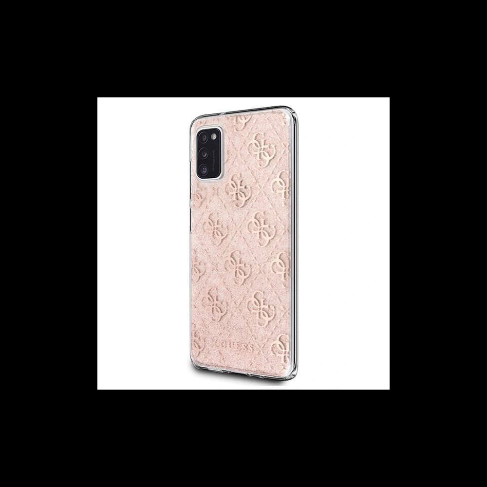 Etui Guess GUHCA41PCU4GLPI Samsung Galaxy A41 růžové/pink tvrdé pouzdro 4G Glitter