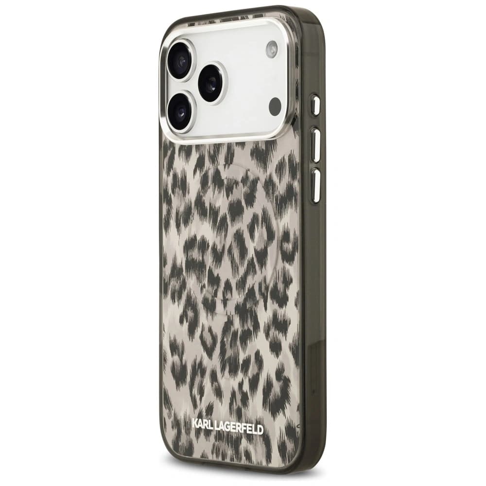 Karl Lagerfeld IML leopardí vzor MagSafe Apple iPhone 17 Pro Max hnědý - 2