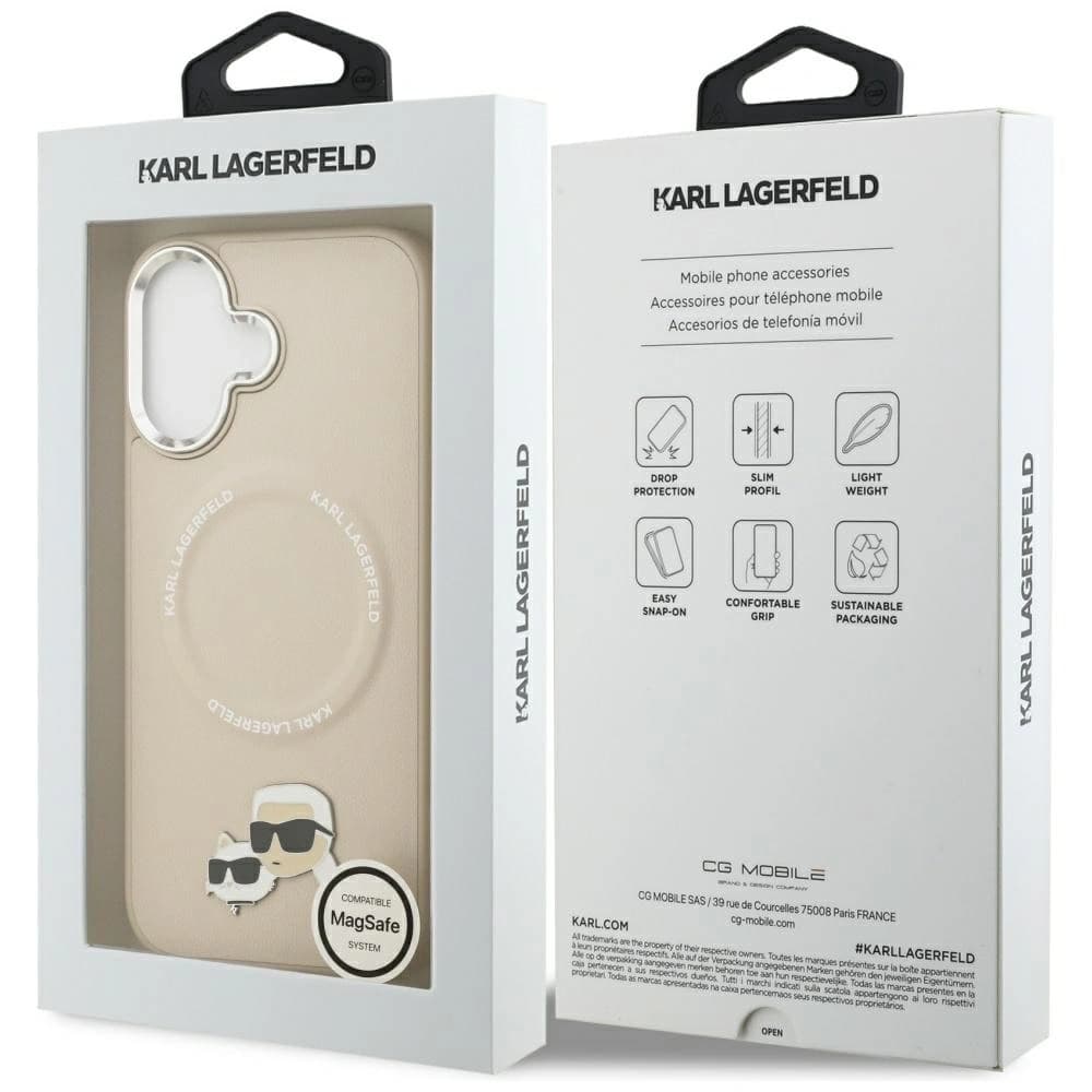 Karl Lagerfeld Karl & Choupette Pins MagSafe Apple iPhone 17 bej - 8