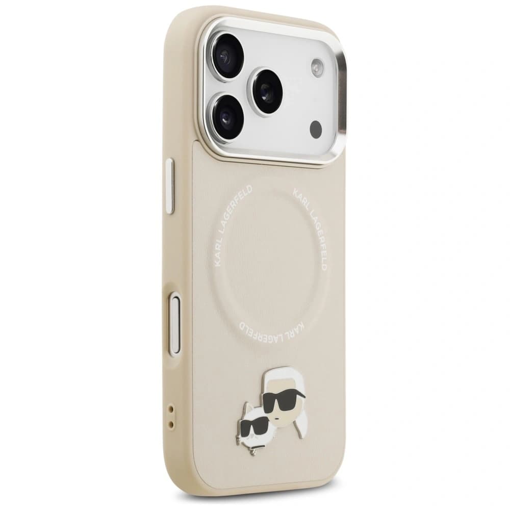 Karl Lagerfeld Karl & Choupette Pins MagSafe Apple iPhone 17 Pro Max béžová - 4