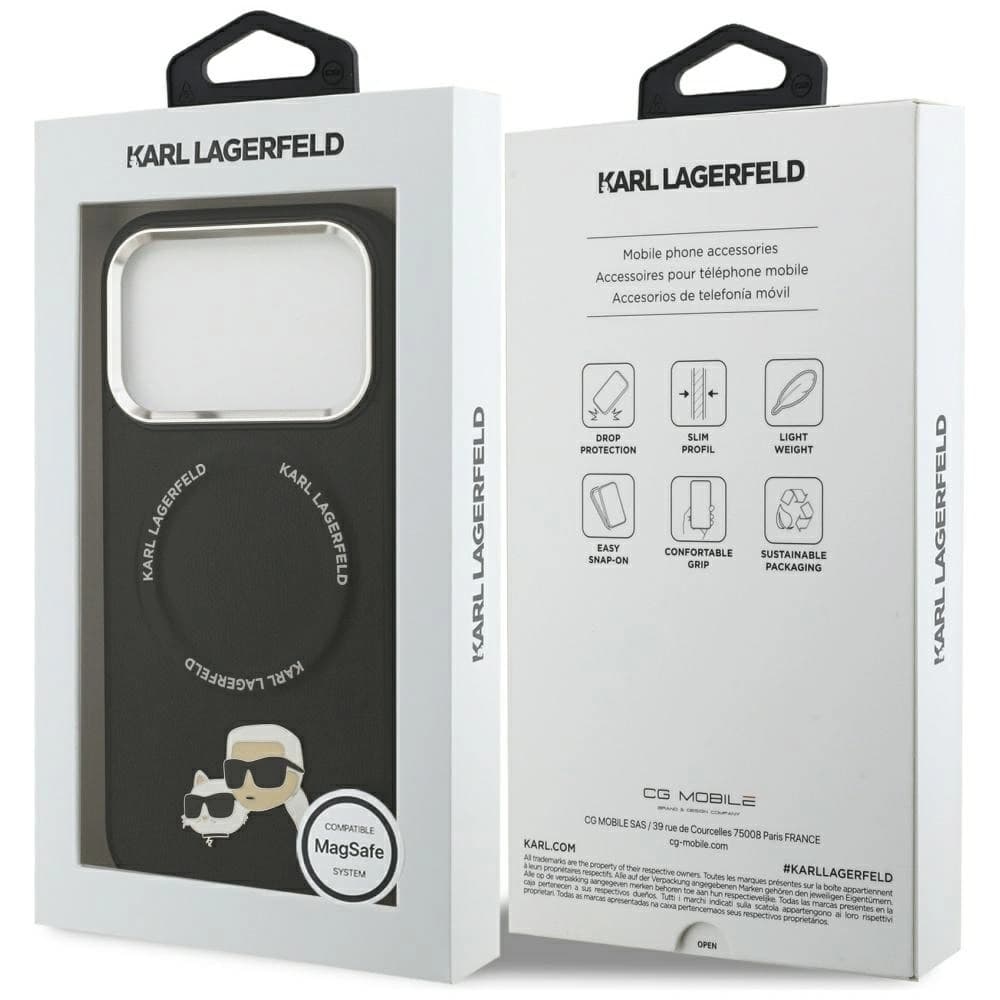 Karl Lagerfeld Karl & Choupette Pins MagSafe Apple iPhone 17 Pro Max černá - 8