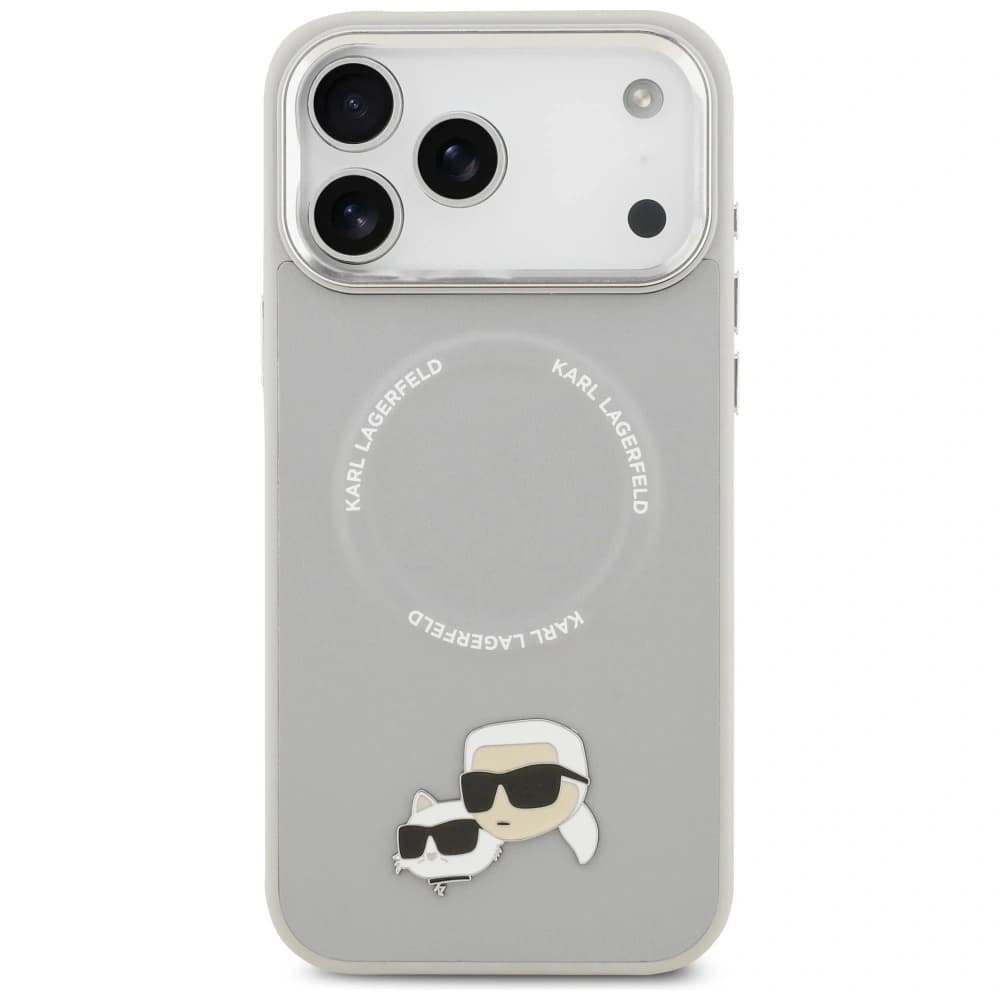 Karl Lagerfeld Karl & Choupette Pins MagSafe Apple iPhone 17 Pro Max šedá - 3