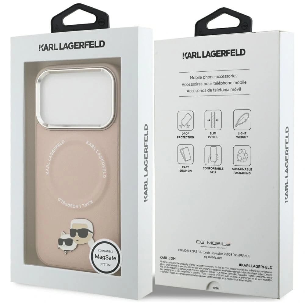 Karl Lagerfeld Karl & Choupette Pins MagSafe Apple iPhone 17 Pro růžový - 8