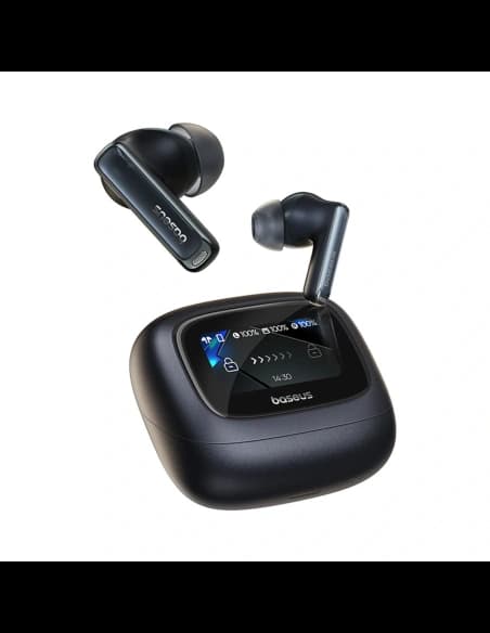 Bezprzewodowe słuchawki dokanałowe Baseus Bowie M2s Ultra TWS z interaktywnym ekranem czarne