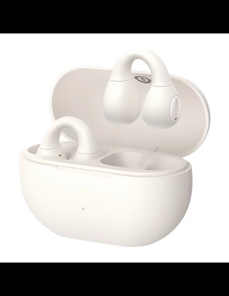 Bezprzewodowe słuchawki Baseus Bass 15 Clip OWS + kabel Baseus Simple USB-C 3A 30cm białe