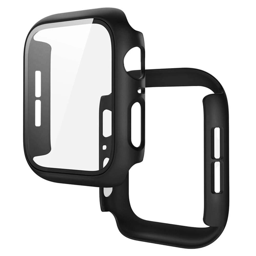 Bizon Case+Glass Uhr Apple Watch SE 3 / SE 2 / SE / 6 / 5 / 4 40mm matt schwarz