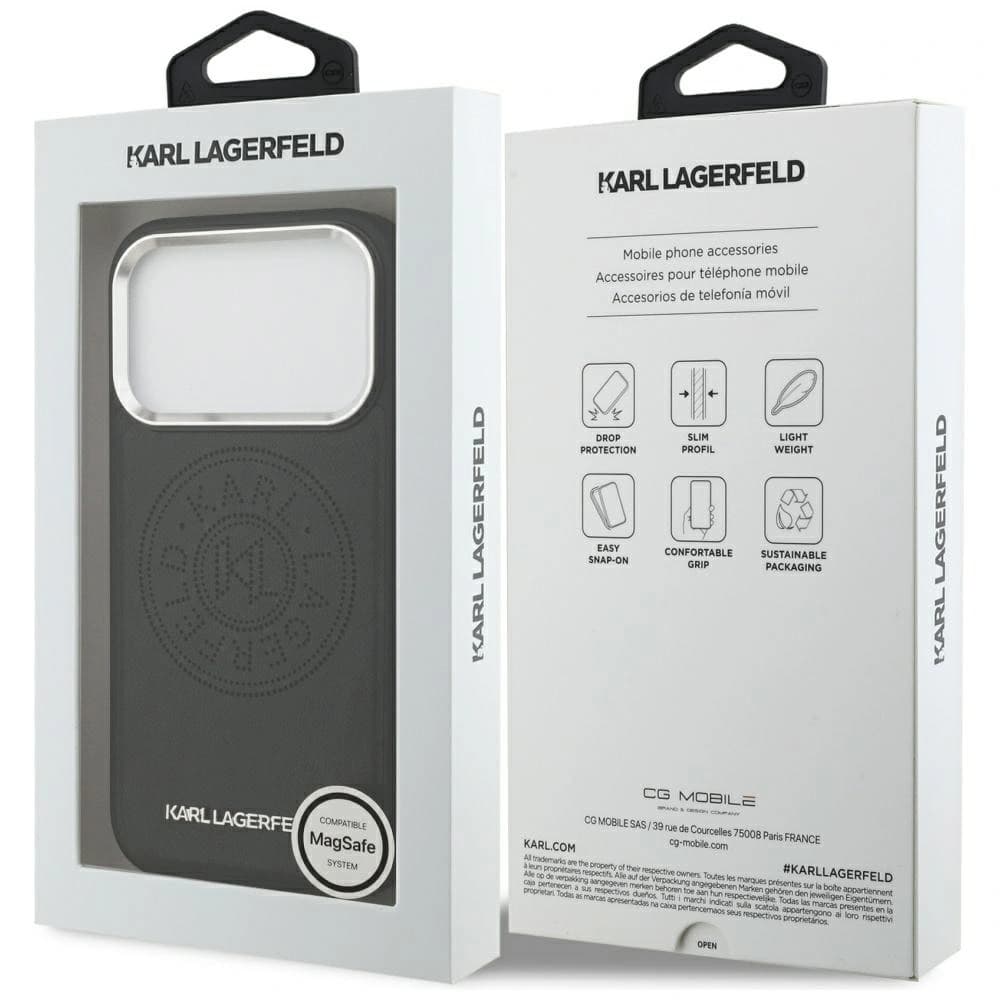 Karl Lagerfeld Point & Metal Logo MagSafe Apple iPhone 17 Pro Max černá - 8