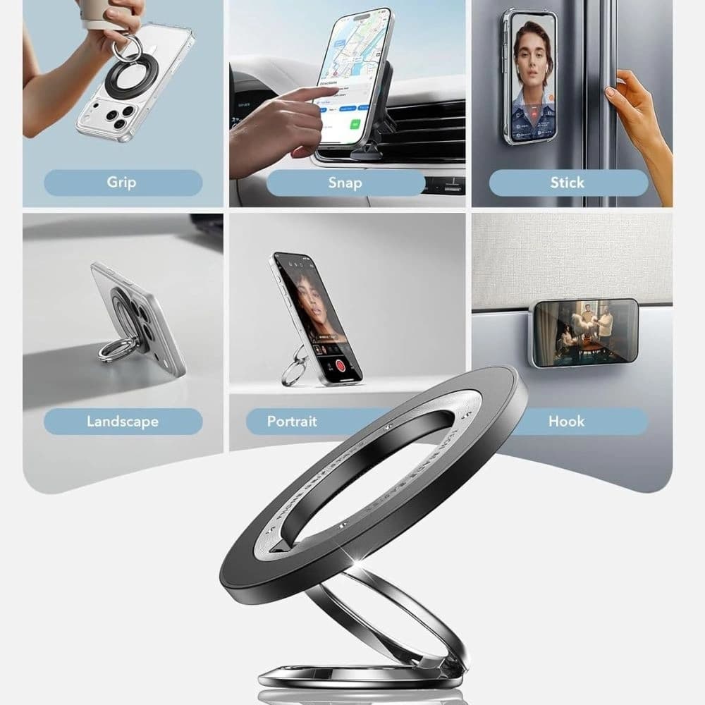 ESR Magnetic 360 Halolock MagSafe Phone Ring Black - 4