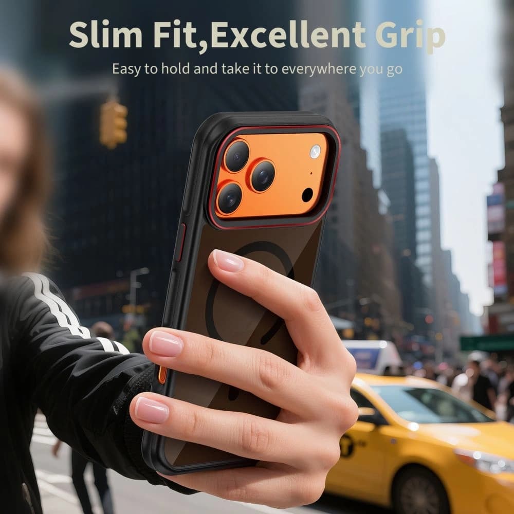 Tech-Protect MagHybrid MagSafe Apple iPhone 17 Pro Max Černá/červená - 5