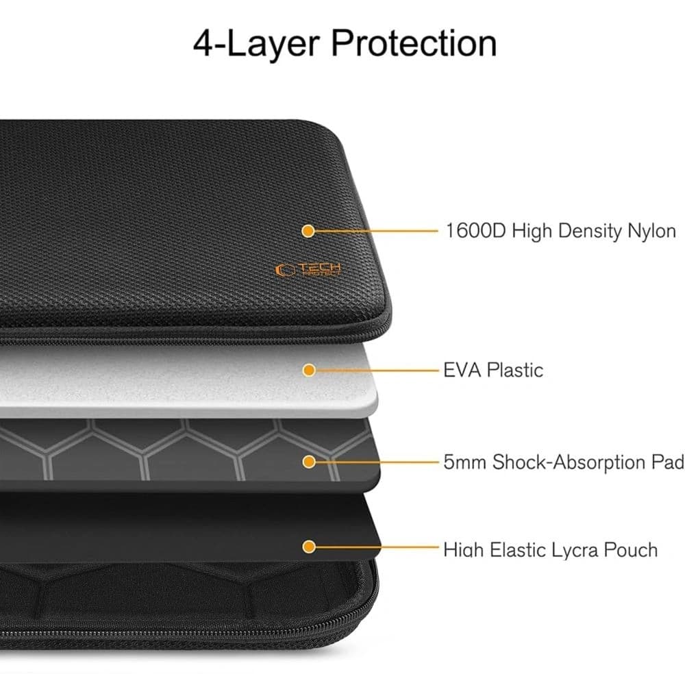 Tech-Protect Hardpouch Laptop 15-16 Černá/oranžová - 8