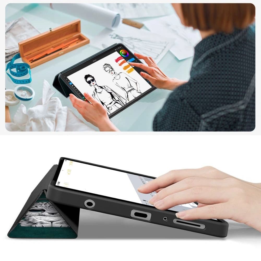 Tech-Protect Smartcase Samsung Galaxy Tab A9 / A11 8.7 X110 / X115 / X133 / X135 Szomorú Macska - 8