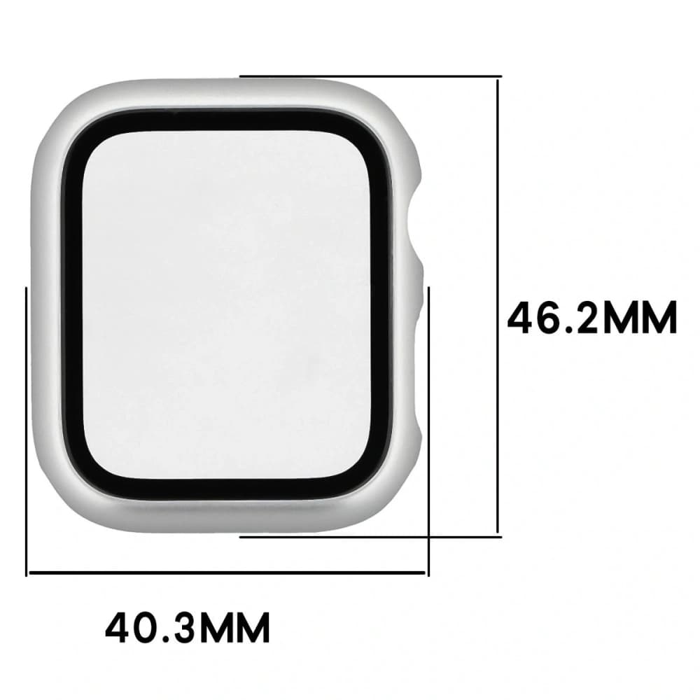Bizon Case+Glass Hodinky Apple Watch SE 3 / SE 2 / SE / 6 / 5 / 4 44mm matný stříbrný - 2