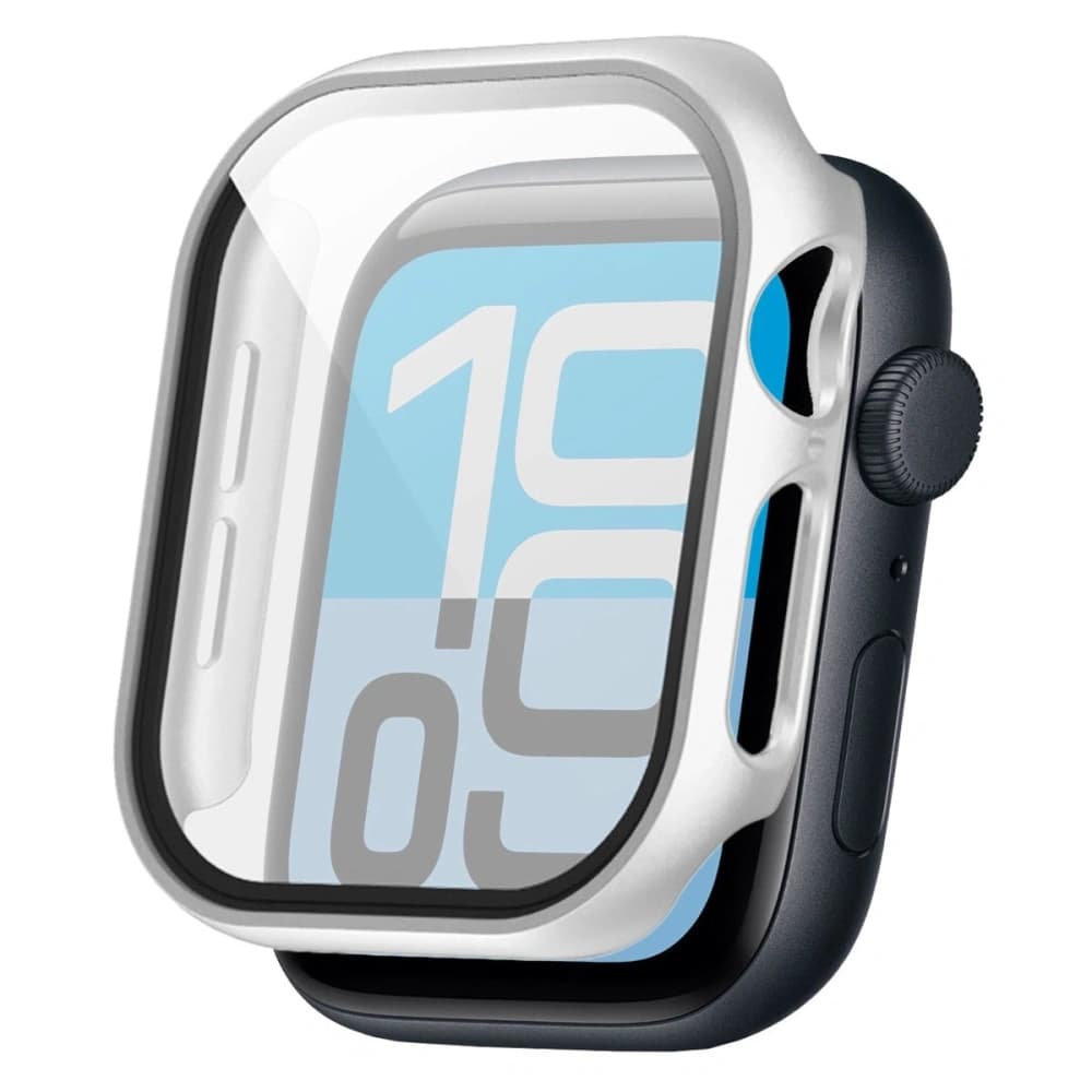 Bizon Case+Glass Hodinky Apple Watch SE 3 / SE 2 / SE / 6 / 5 / 4 44mm matný stříbrný - 4