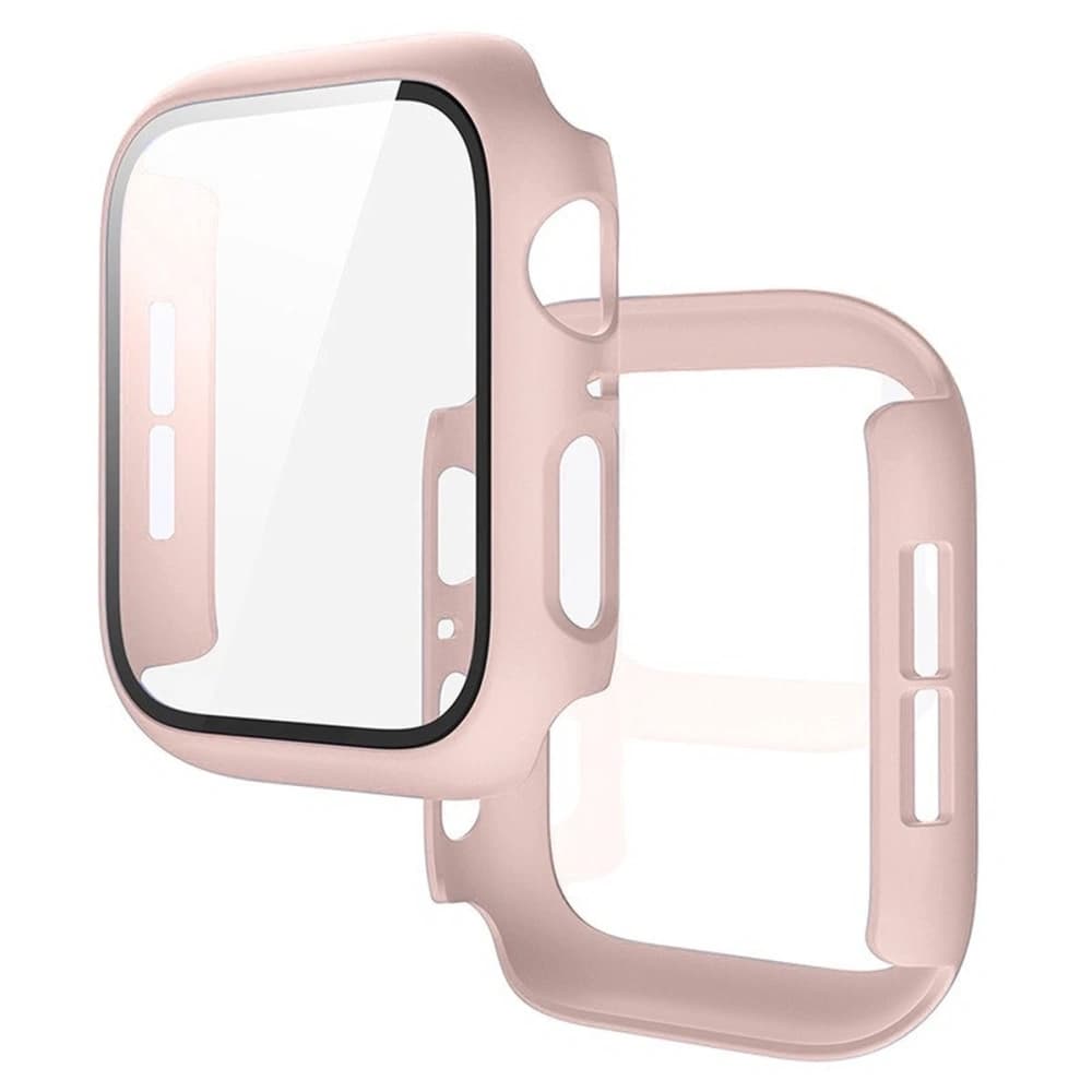 Bizon Case+Üveg Óra Apple Watch SE 3 / SE 2 / SE / 6 / 5 / 4 40mm matt rózsaszín