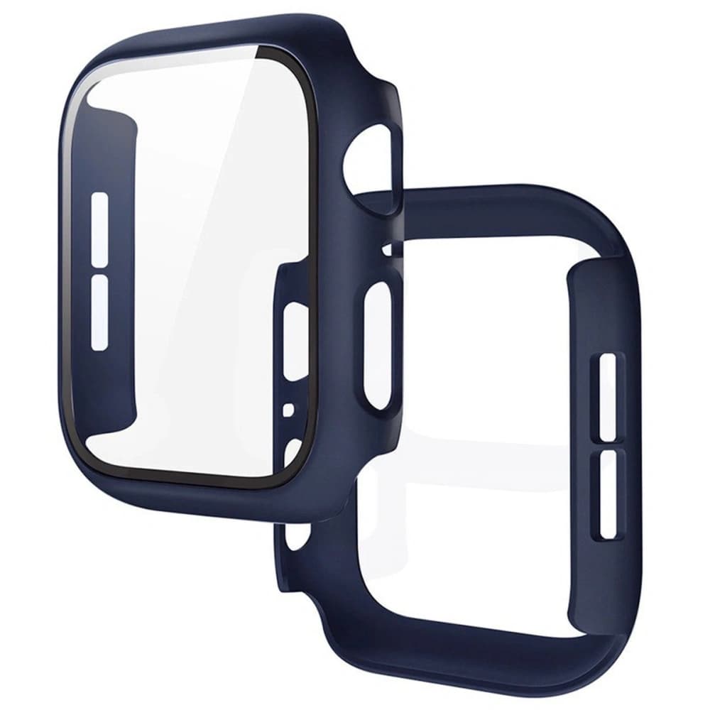 Bizon Case+Glass óra az Apple Watch SE 3 / SE 2 / SE / 6 / 5 / 4 44mm matt tengerészkék színben