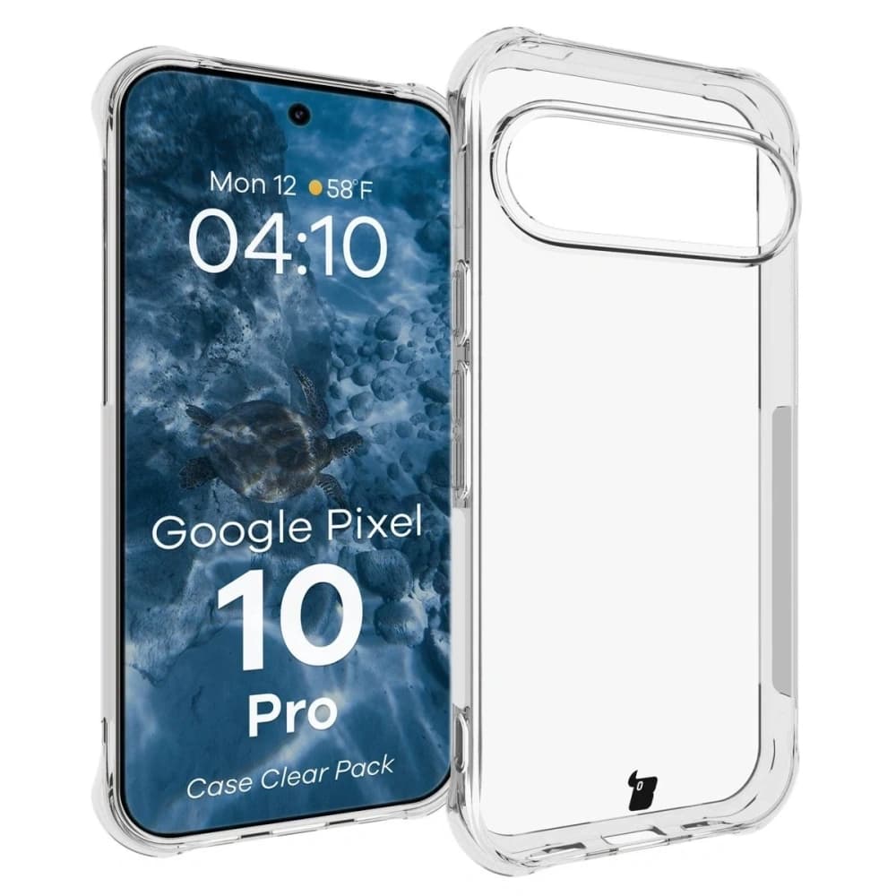 Bizon Case Clear Pack carcasă + 2x sticlă securizată + sticlă pentru lentile Google Pixel 10 Pro - 3