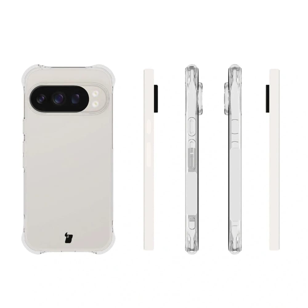 Bizon Case Clear Pack carcasă + 2x sticlă securizată + sticlă pentru lentile Google Pixel 10 Pro - 4