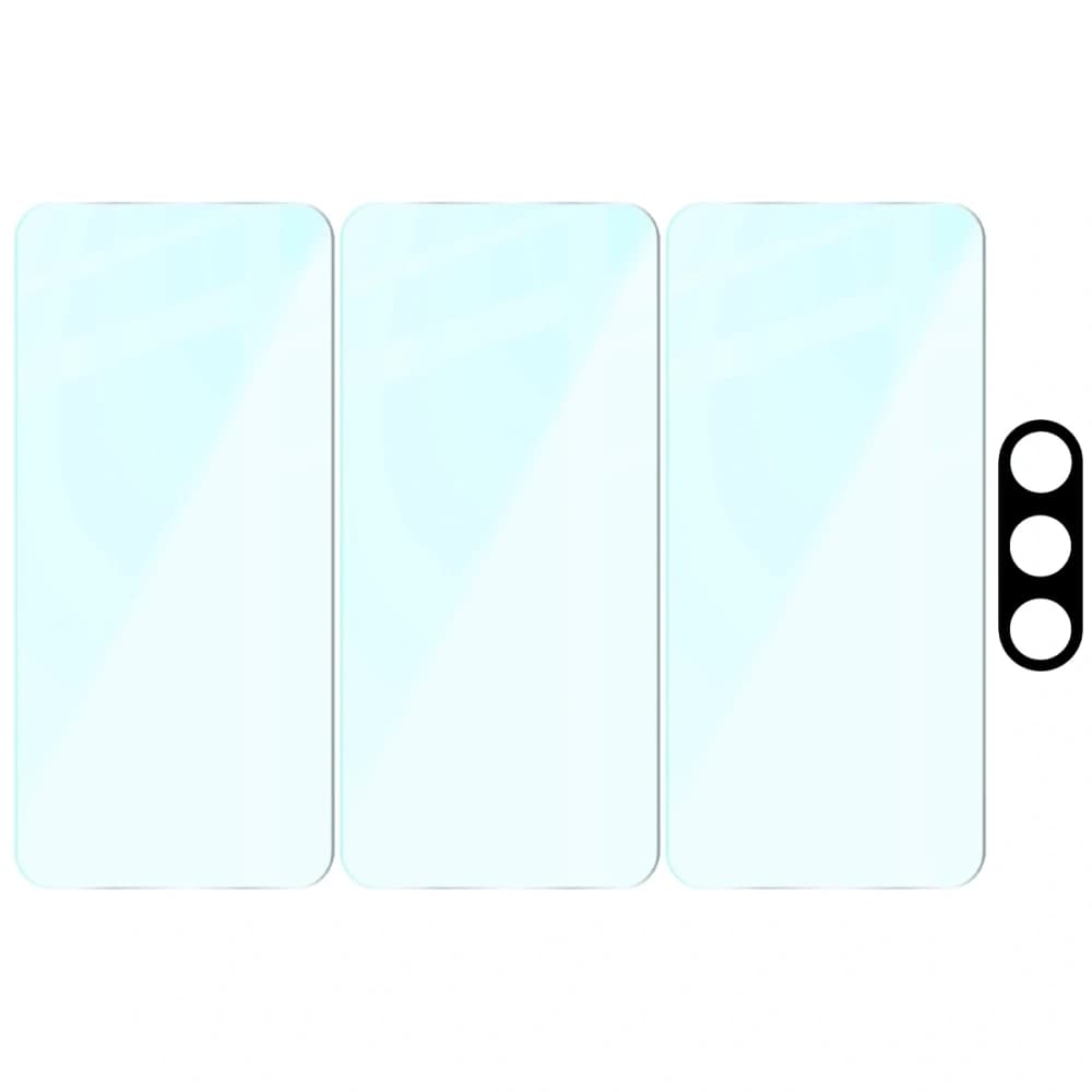 Pachet Bizon Glass Clear 3x sticlă temperată + protecție pentru lentila camerei Samsung Galaxy S25 FE - 6
