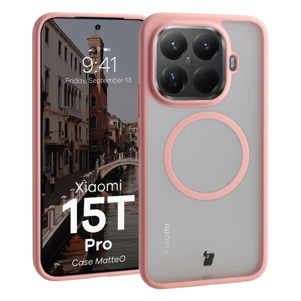 Bizon Case MatteO Magnetic Xiaomi 15T Pro kouřově světle růžový
