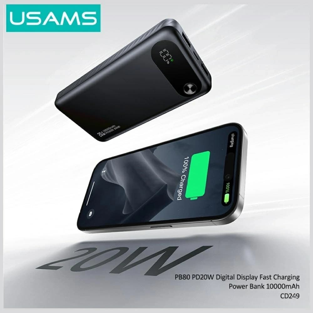 USAMS PB80 PD20W 10000mAh fehér - 5