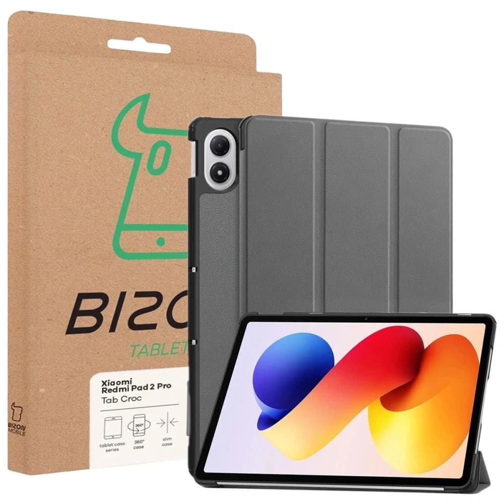 Etui s klapkou Bizon Case Tab Croc pro Xiaomi Redmi Pad 2 Pro šedé - 8