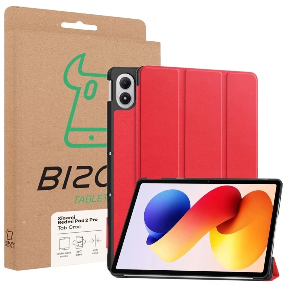 Etui s klapkou Bizon Case Tab Croc pro Xiaomi Redmi Pad 2 Pro červené - 8