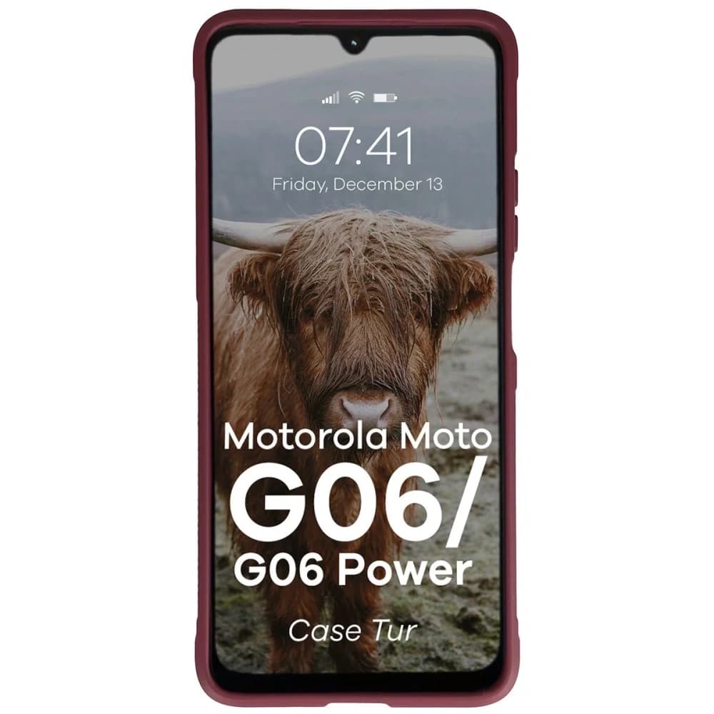 Pancerne etui Bizon Case Tur do Motorola Moto G06 4G / G06 Power 4 burgundowe - 5