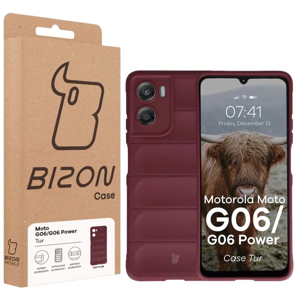 Pancerne etui Bizon Case Tur do Motorola Moto G06 4G / G06 Power 4 burgundowe - 8