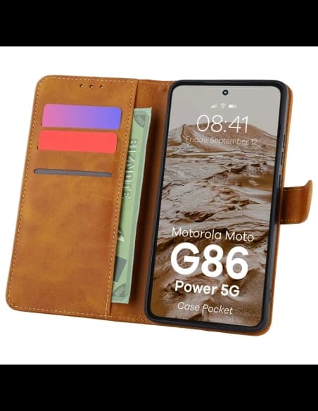 Bizon Case Tasche Motorola Moto G86 Power 5G braun